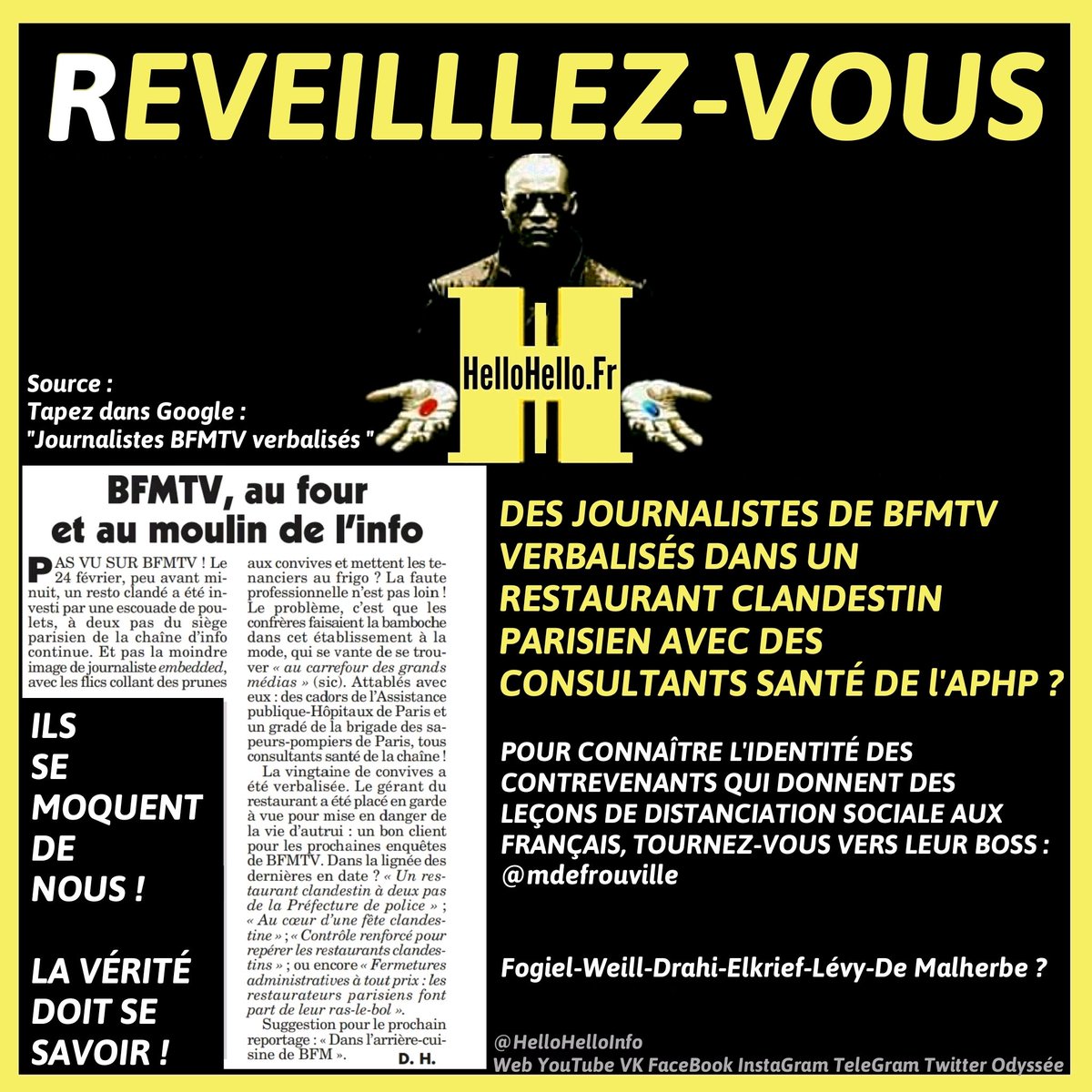 HelloHelloInfo's tweet photo. ☞ #HelloHelloInfo #HelloHelloFrance #Éveil #InfoAlternative #InfoDuPeuple #LanceurdAlerte #Solidarité #GlobalDebout #ConvergenceDesLuttes #OnVautMieuxQueCa #GiletsJaunes #GJ
➡️ TeleGram
https://t.co/Rg5XNr81Z8
➡️ PAGE V K
https://t.co/6ThZO3eXCJ
A PARTAGER MASSIVEMENT ✊ https://t.co/h4OiqGrxF7