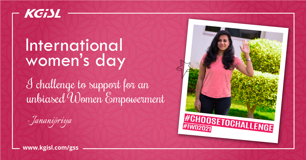 Here is 𝗝𝗮𝗻𝗮𝗻𝗶𝗽𝗿𝗶𝘆𝗮 𝗞𝗮𝗿𝘁𝗵𝗶𝗸𝗲𝘆𝗮𝗻 shouting her challenge to the world on this International Women’s Day!

#ChooseToChallenge #IWD #IWD2021 #womenpower #InternationalWomensDay #KGiSLGSSLife #LifeatKGiSL #KGiSL