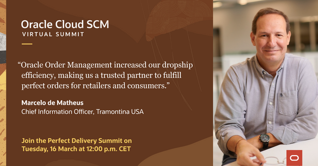 jochenwiessler's tweet photo. #OracleSCMCloud customers like @DP_World and @Tramontina_USA are achieving perfectly delivery and benefiting from customer satisfaction levels and reduced costs. Join live to hear their stories, 16 March at 12 pm CET. https://t.co/FZAqmYH80q https://t.co/TpcDP4BtOq