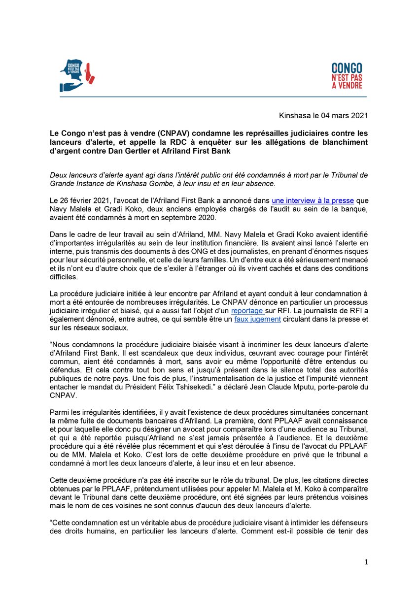 La Corruption Tue Les Represailles Contre Les Lanceurs D Alerte Sont Inacceptables Et Entachent La Lutte Contre La Corruption Pronee Par Presidence Rdc La Justice Devra Ouvrir Une Enquete Contre Afrilandcd Et La Corruption Tue Les Represailles Contre Les Lanceurs D Alerte Sont Inacceptables Et Entachent La Lutte Contre La Corruption Pronee Par Presidence Rdc La Justice Devra Ouvrir Une Enquete Contre Afrilandcd Et