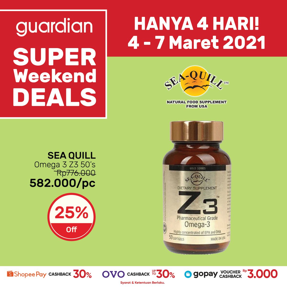 GuardianID's tweet photo. Semua produk Sea Quill diskon 25% off di Guardian Super Weekend Deals😊 Klik gambar di bawah utk lengkapnya. Promo berlaku s/d 7 Mar '21 di seluruh Guardian dgn perbedaan harga utk Bali &amp; Batam #HealthyBeauty #HealthandBeauty https://t.co/pKtJGBgLNh