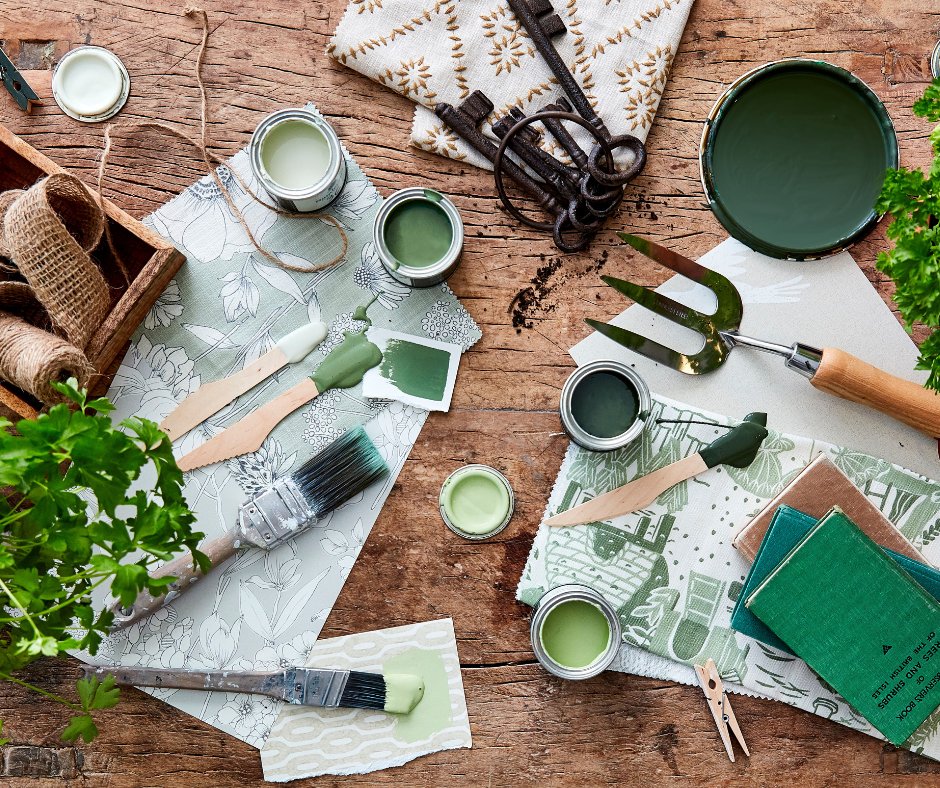 We have been loving the sunny days lately at designerpaint and making us all feel rather "Green Fingered!" 

This gorgeous mood board of gorgeous green paints is from Sanderson and all available at designerpaint