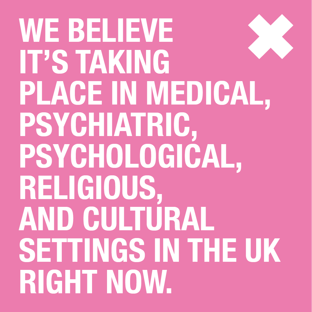 We believe it’s taking place in medical, psychiatric, psychological, religious, and cultural settings in the UK right now. 