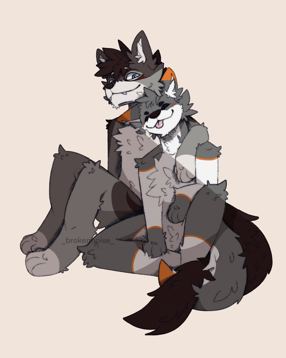 Got some awesome art of <a href="/RENIT1/">renit</a> and me. Art done by <a href="/_BrokenNoise_/">Clover!!🌱</a>