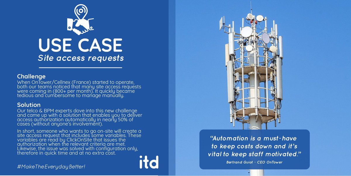 [#Telecom / #Towerco] Customers know they can place their trust in #ClickOnSite, because it is: 
☑ Proven 
☑ Stable
☑ Reliable
And, this is how we make a very concrete difference ⬇