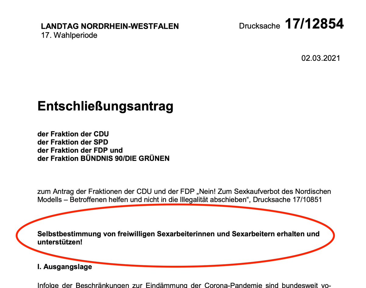 BesD_eV's tweet photo. Das bevölkerungsstärkste Bundesland @Landtag_NRW hat sich GEGEN das #Sexkaufverbot entscheiden, da es für den Erfolg "keine gesicherten Belege" gibt &amp; in Schweden nur zur "Abnahme sichtbarer #Prostitution" führte.

Danke @CDUNRW_Fraktion @spd_fraktion_nw @fdp_nrw @GrueneFrakNRW https://t.co/ot521nR1wk
