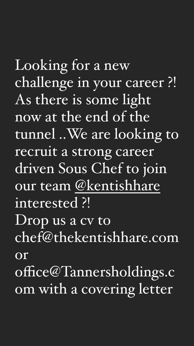 ChrisTanner07's tweet image. 👇🏻 *Sous Chef* required