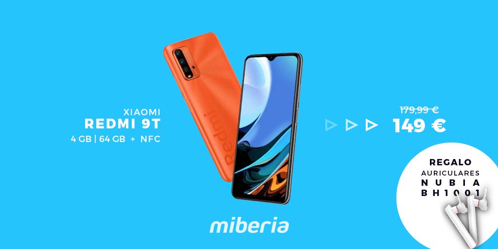 miberia_es's tweet image. ¿Conoces la nueva sensación del universo #4G 🌐? Redmi #9T de #xiaomi📱⤵️
📸Cuádruple cámara trasera con gran angular, retrato y más
📺Pantalla 6.53" Resolución FHD+ 
🔋Batería mejorada 6000 mAh con carga rápida 18W
#Redmi9T👉bit.ly/3781v8E
#XiaomiRedmi9T #redmi9TXiaomi