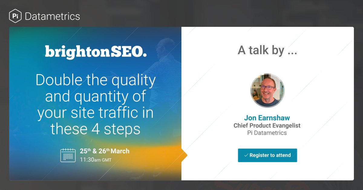 We’re excited to be back sponsoring <a href="/brightonseo/">brightonSEO</a> later this month! Sign up to our talk with our Chief Product Evangelist <a href="/jonearnshaw/">jon earnshaw</a> on either Thursday or Friday of BrightonSEO.

Thur 25th March: lnkd.in/dmBnhwD

Fri 26th March: lnkd.in/dQCAbN8

#brightonseo