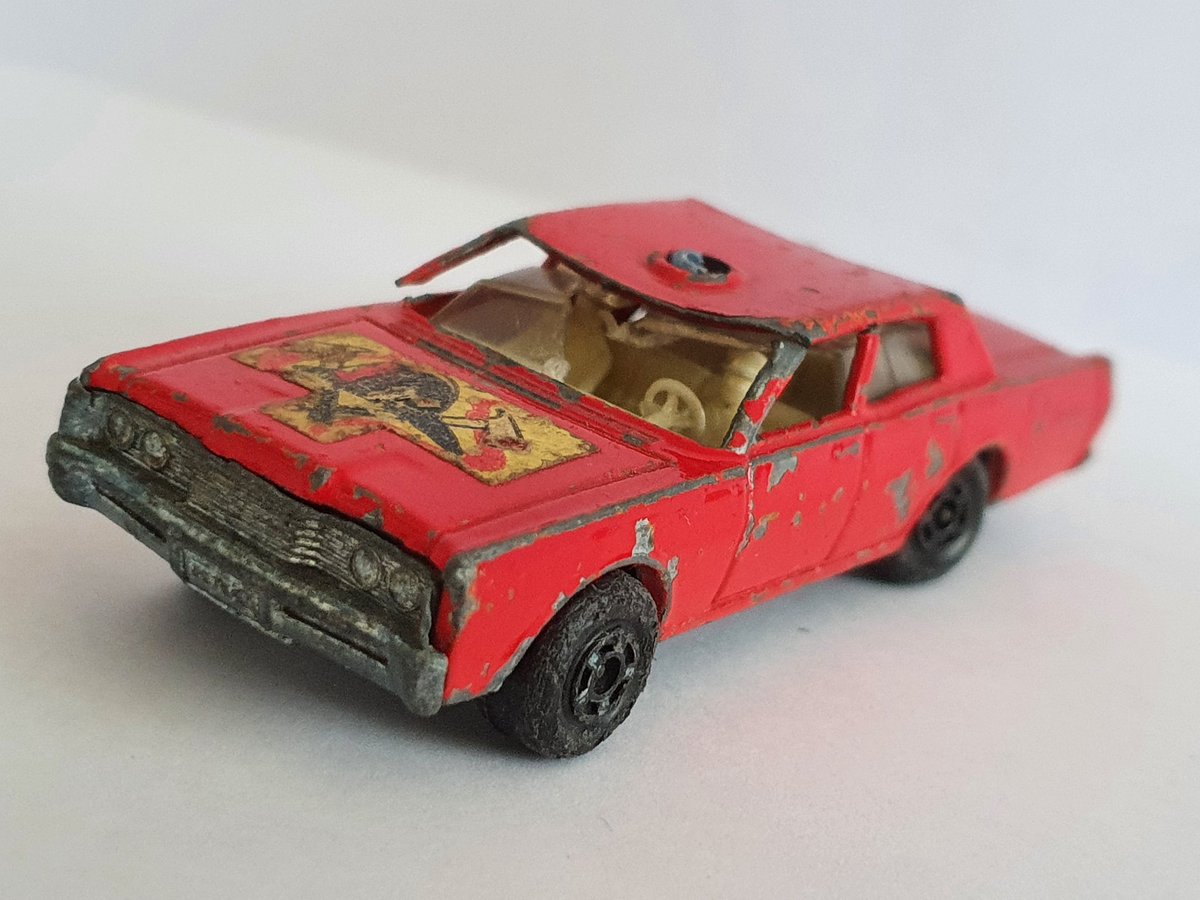 WeLoveDiecast's tweet photo. Here's our #BashedUpThursday entry from Matchbox Lesney Superfast Mercury Fire Chief's Car No 59 #WeLoveDiecast #Matchbox #MatchboxLesney #Diecast #Mercury #FireChief #MatchboxSuperfast #ToyCar https://t.co/2U0LNwYVlY