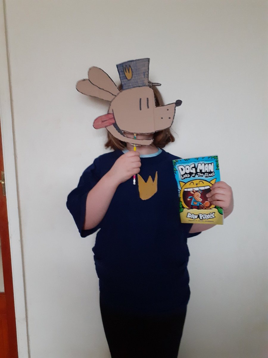 Jae82's tweet photo. @hertscc @HertsLibraries @hcccareer @WGC_Central_Lib @StAlbansLibrary @HitchinLibrary @RedbournLibrary @YCHSfYP My daughter wanted to be Dogman. https://t.co/BodLCJvx8m