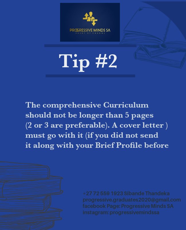 SaProgressive's tweet photo. The “Comprehensive CV or Resume” must have every detail of your education and employment history. It must include your complete contact information: first name, address, phone number and etc. https://t.co/PUyylcu08R