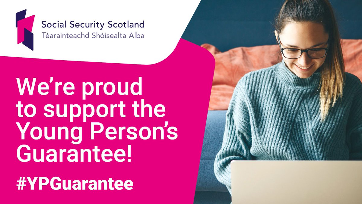 We're proud to support the Young Person's Guarantee. The opportunity of a job, placement, training or volunteering for every 16-24 year old in Scotland – based on your own goals and ambitions.

Find out more: myworldofwork.co.uk/youngpersonsgu… #YPGuarantee