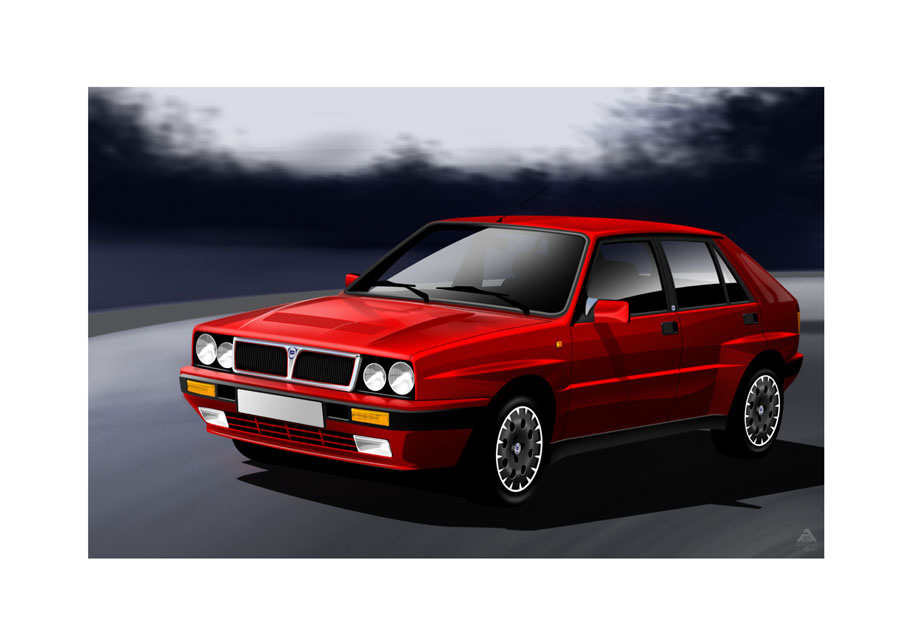 More Lancia action for today's car art. Something a little more modern. The Delta HF Integrale. 

#LanciaDeltaHFIntegrale #Lancia #Carart #carillustrations 

@marcus_t_ward
@creatinglightly
@goseatonio
@jezdrawspicture
@bsillustration