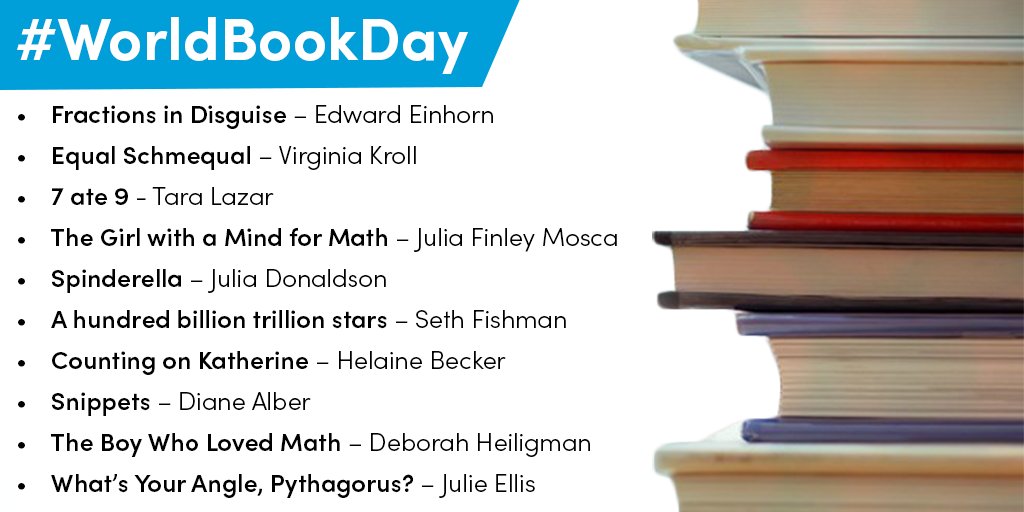 MEIMaths's tweet photo. Happy #WorldBookDay 

To celebrate, we've created a list of our favourite maths themed story books for primary aged readers. 📚 https://t.co/UsCO2irUvi