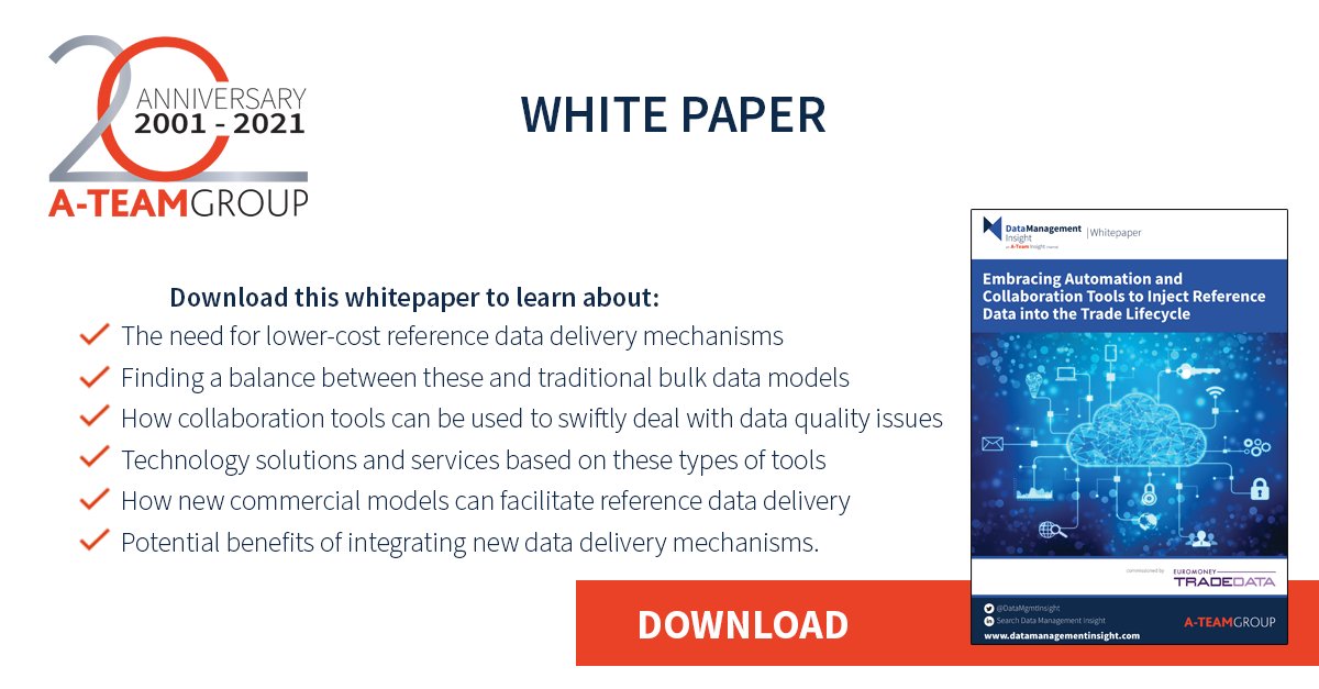 DataMgmtInsight's tweet image. Lower cost reference data? ✔️
Swiftly dealt with data quality issues? ✔️
On-demand reference data delivery in the trade workflow? ✔️
Find out how: ow.ly/hHlv50DPqUH
#costreduction #referencedata #tradingworkflow #dataquality @emTRADEDATA