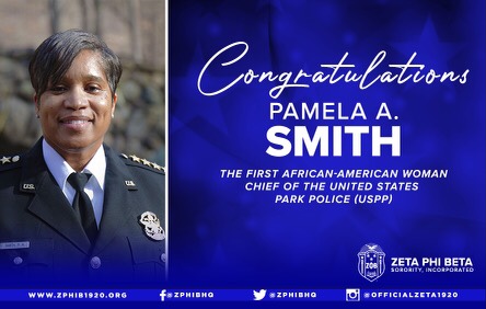 Congratulations Soror Pamela A. Smith, on being named the new Chief of the United States Park Police. Soror Smith, is the first African American woman to lead the 230-year-old agency. 

Learn more at nps.gov/orgs/1207/smit…

#zetaphibeta #zphib1920 #zphib #womenshistorymonth
