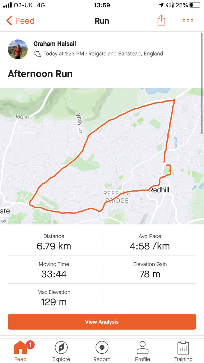graham_halsall's tweet photo. Come on @Strava. This is a joke. Two identical runs, completely different distances recorded. If this keeps up, I’m off to the @nike app https://t.co/uN76hYNrmZ