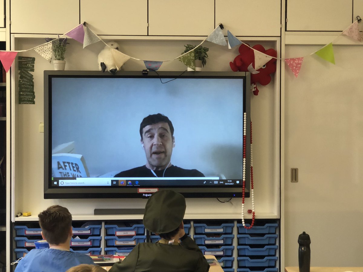 JennieMarley's tweet photo. Thank you so much @tompalmerauthor and -@AnneFrankTrust  Year 6 absolutely LOVED this morning’s Live event and  thought deeply when answering your questions. The discussions they are having now are amazing and so thoughtful. Thank You 📚 #WorldBookDay2021 https://t.co/oVVzFwfGfz