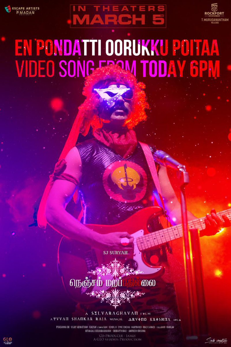 RamadhasP's tweet photo. #NenjamMarappathillai🎬 Exclusive Video Song #EnPondattioorukkupoitta today at 6pm Stay tuned

@selvaraghavan @iam_SJSuryah

 @ReginaCassandra @Madan2791 @thisisysr @Arvindkrsna @Nanditasweta @EscapeArtists_ @Rockfortent @kbsriram16 @APVMaran @RIAZtheboss @teamaimpr https://t.co/jiM4p822Xu