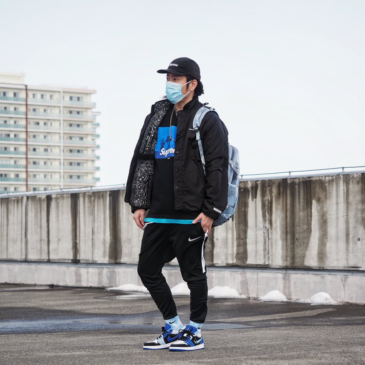 Linc Sasa No Twitter 今日のコーデ Supreme Supreme Undercover Supreme Nike Nike Air Jordan 1 Low Blue Multi Supreme 青 水色コーデ