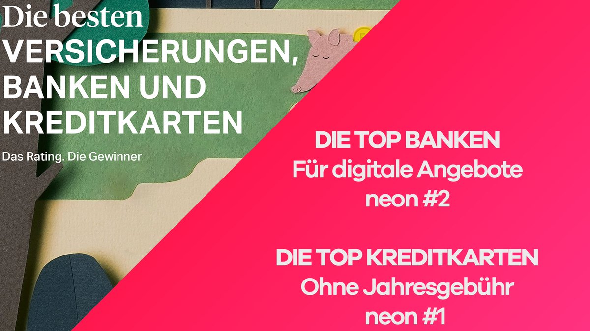 neon_accountapp's tweet photo. neon ist zwei Mal in den TOP🔟🎉
neon is in the TOP🔟twice. 🎉
neon est deux fois dans le TOP🔟🎉
neon è nella TOP🔟due volte🎉
#top10 #topbank #topcard
@sonntagszeitung @lematindimanche @StatistaCharts https://t.co/SRkkFiaCyH