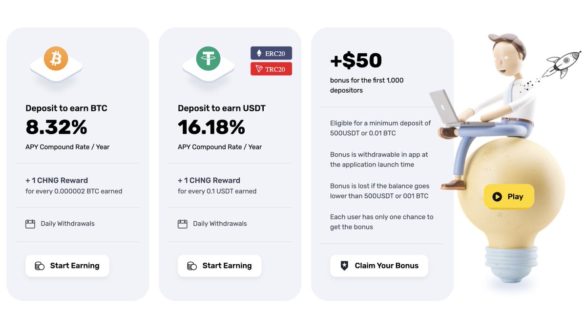 FinanceChainge's tweet photo. We're close to one month away from the official Chainge app launch 🤩 Aren't you excited? Cause we sure are. 

Stay tuned for our new features announcements and 'til then enjoy our up and running "Deposit to earn" with unbeatable APYs

#DeFi #blockchain #Finance https://t.co/MPWRl1Fwwx