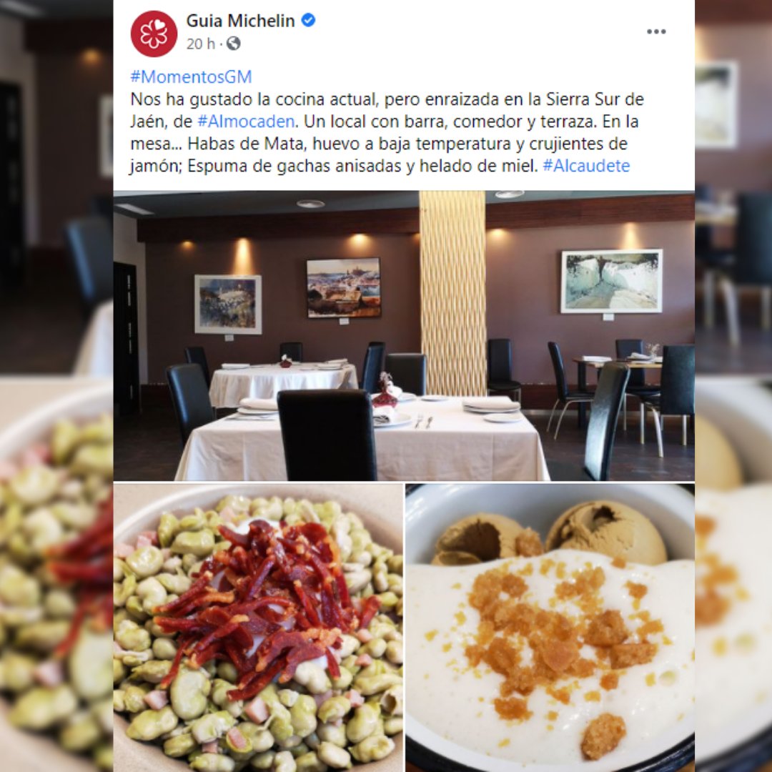 Hoy mencionan nuestras excelente #habas la Guía Michelin gracias al Restaurante Almocadén de Alcaudete.

Encantados de que nuestros productos sean un #MomentosGM

Restaurante Almocaden #alcaudete