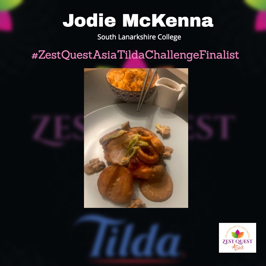 ZestQuestAsia's tweet photo. Many Congratulations Jodie McKenna @SLCek! You are a #ZestQuestAsiaTildaChallengeFinalist for your Korean-inspired entry, modernising traditional concepts to create this glazed pork belly w/ spiced apple &amp; hot red pepper squid, served with shitake sauce &amp; kimchi fried rice. Yum! https://t.co/KmIwDwDj5y