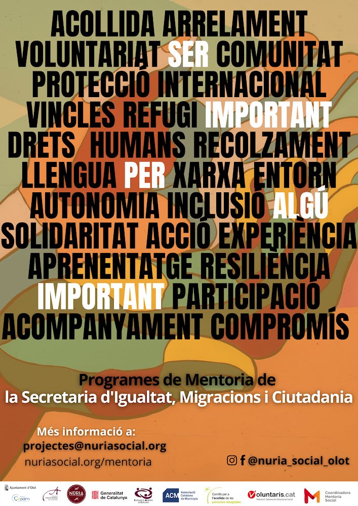 Es calcula que a l’últim any, tot i la pandèmia, a la Garrotxa s’hi han establert + de 1000 persones nouvingudes❗️

Nosaltres seguim buscant voluntàries per acompanyar-les en el procés d'acollida al territori.

👉🏾Informa’t a nuriasocial.org/mentories i projectes@nuriasocial.org