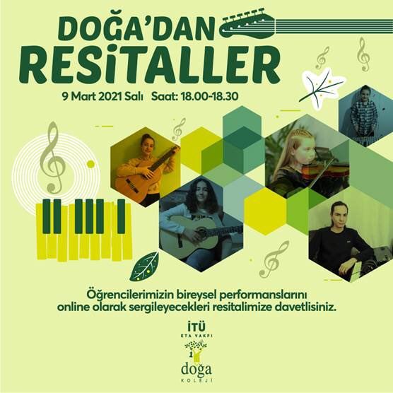 9 Mart Salı günü saat 18.00’de genel merkez tarafından gerçekleştirilecek  ve 10.sınıf öğrencilerimizden Arda Demir Güven’in kampüsümüzü performansıyla temsil edeceği “Doğa’dan Resitaller”etkinliğine davetlisiniz <a href="/BerfeSayar/">Brf</a> <a href="/nazli10er/">Nazlı Sert</a> <a href="/DogaOkullari/">Doğa Koleji</a> <a href="/AnadoluDoga/">İTÜ - ETA VAKFI BAŞAKŞEHİR DOĞA ANADOLU LİSESİ</a>