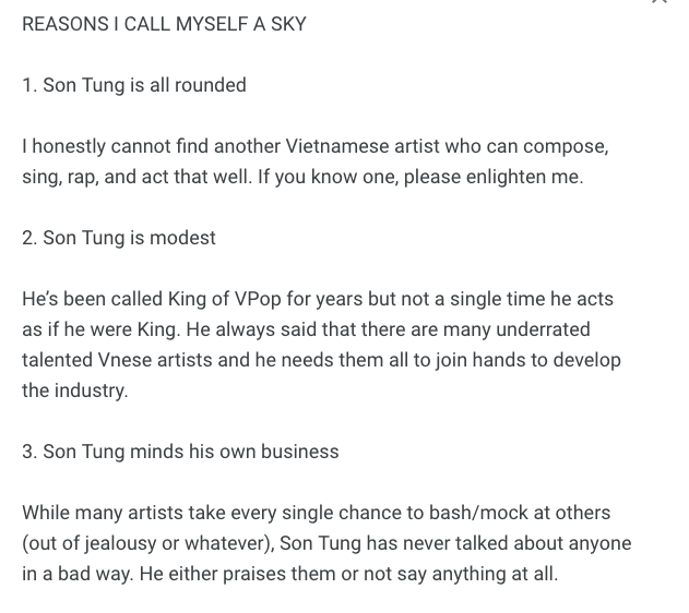 MTP_BestArtist's tweet photo. Reasons I call myself a Sky!

Only when Son Tung turns against the country, will I stop supporting him.

REQUEST @sontungmtp777 @MTV #FridayLivestream

#SKYxATINFriendship #SonTungMTP #SB19 https://t.co/9IsnTUgp2h