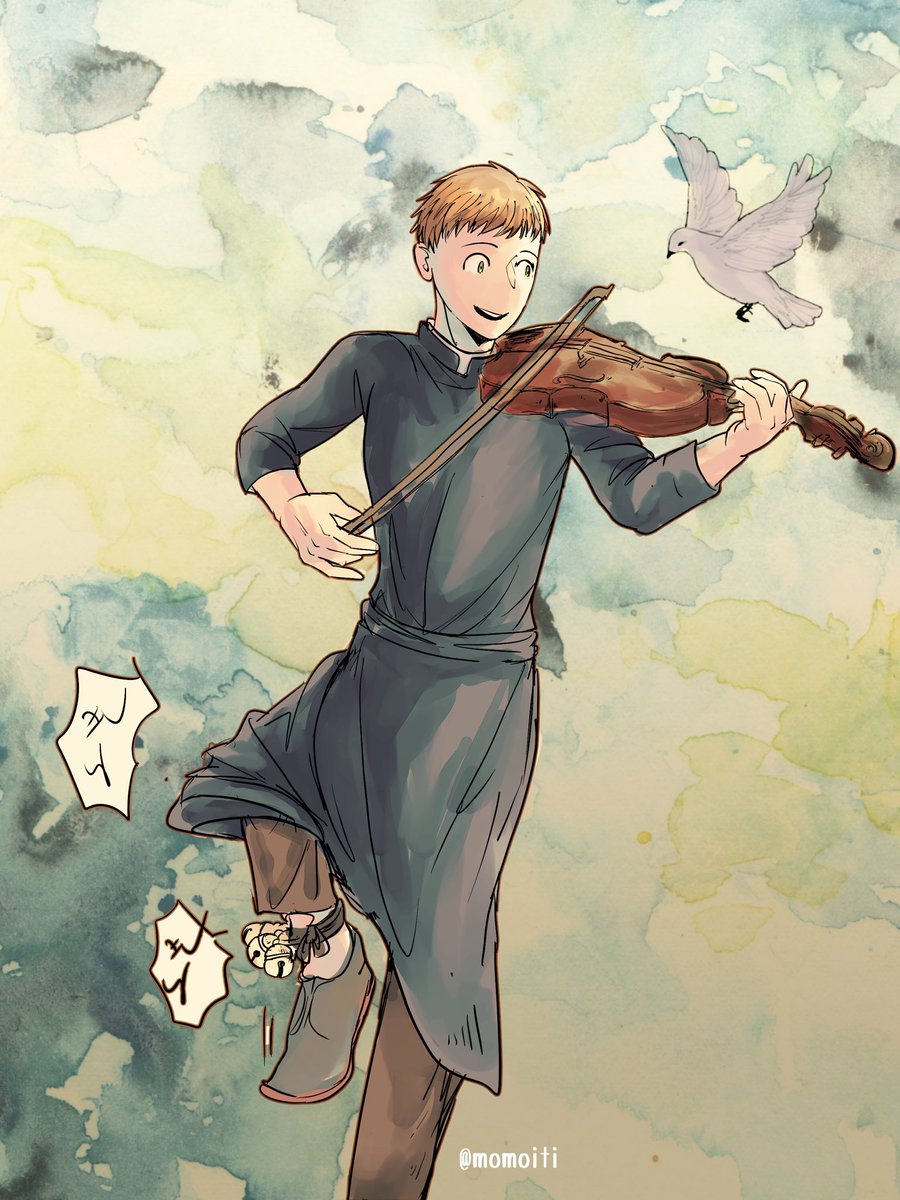 百 フロイスが通ってた神学校はヴィオラの演奏も学ぶそうなので描いてみました この前見た奏者が足首に鈴をつけてリズム取ってたのがかわいすぎた 歴史創作 絵柄が好みって人にフォローされたい