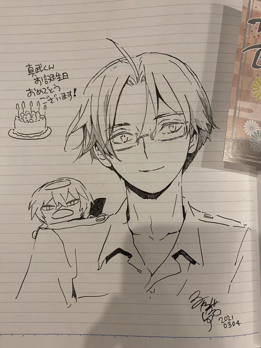 玲央誕&amp;真武誕ノートがあったので記念に描いてきました～!

ノイタミナカフェ行かれた方良かったら記念かきこみしてみてくださいねー

トリオのノートもありました!
こちらは最後のページまで色々書いてあったー!

#阿久津真武生誕祭2021 