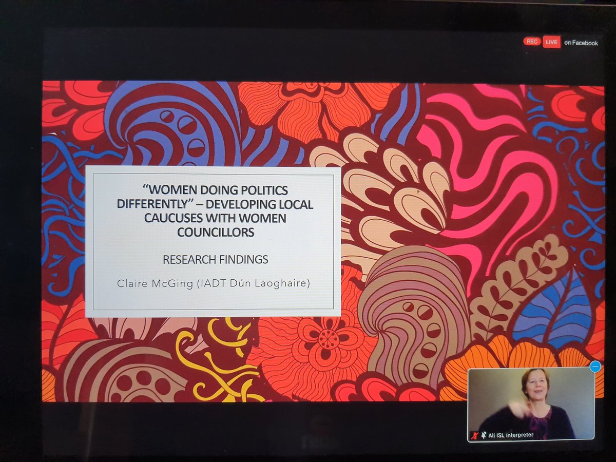 Great discussions on the @NWCI 'Women doing politics differently ' webinar.

I would love a caucus here but I'm the ONLY woman Cllr on Offaly CC 🤷‍♀️

#IWD2021 
#FeministFuture