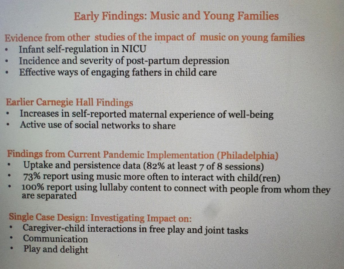 3minuteheroesgm's tweet photo. Our Three Minute Heroes GM friend @communikatt reporting findings from #socialprescribing2021 conference, on a music project in NYC where families write, sing &amp; record lullabies to support parent wellbeing, bonding &amp; child development 
@carnegiehall @DrCorigliano @3minuteheroes https://t.co/no4cWm1H8E