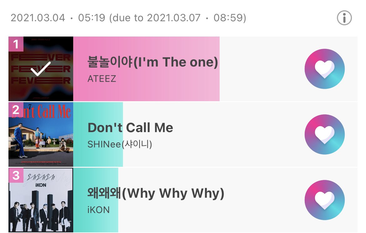 [ 📥 IDOL CHAMP ]

Pre-voting for Show Champion resets in about 3 hours! 
Remember you can vote 3 times a day, while you are voting keep streaming on GENIE and YT

We have to widen the gap🤞

#Fireworks #ATEEZ #에이티즈 #FEVER_Part_2
@ATEEZofficial