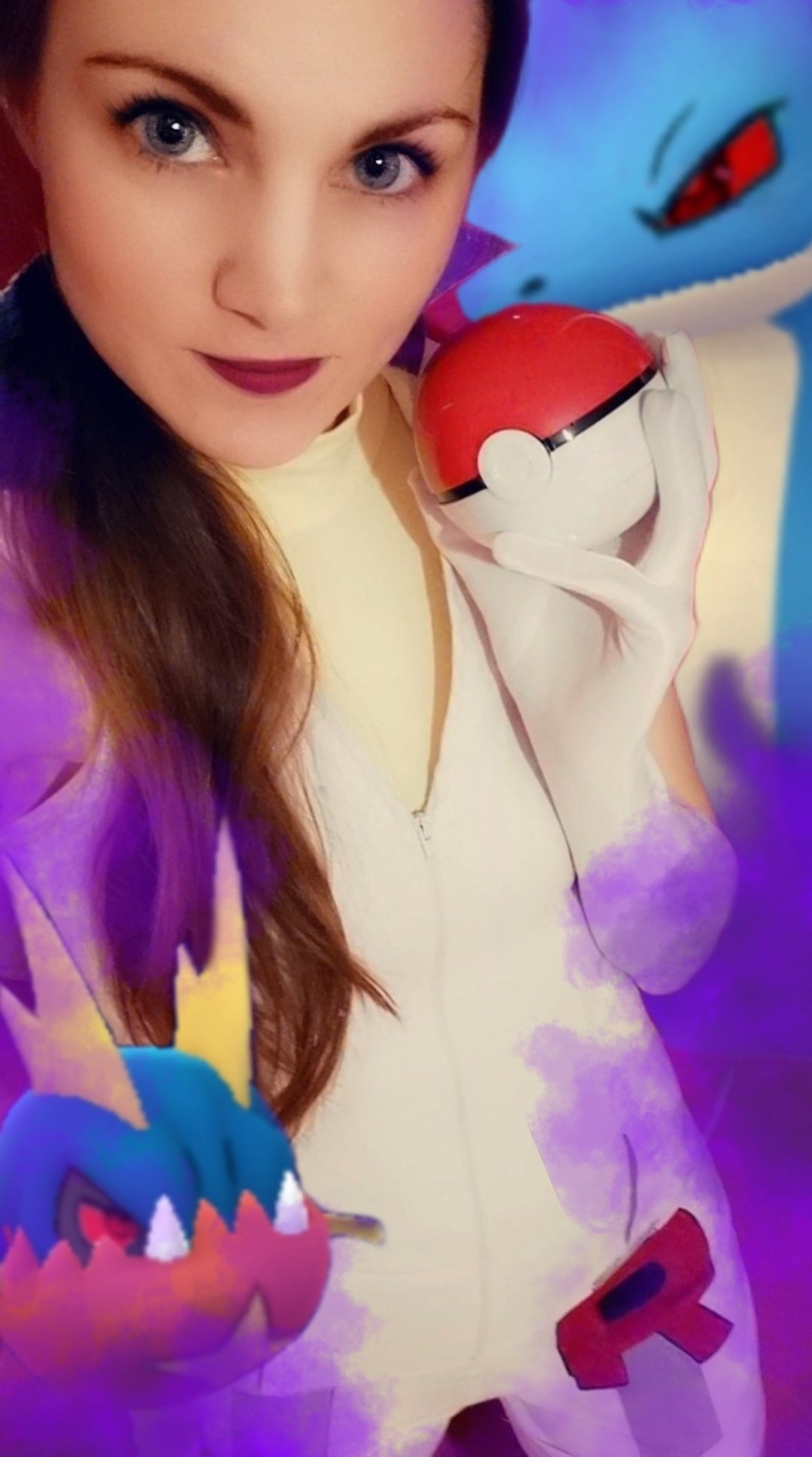 Beckie B Pokemon Go Sierra Cosplay With My Shadow Lapras And Carvanha Still No Shiny Of Either But That S Fine She Doesn T Use Shinies Of Them Anyway Wrong Shade