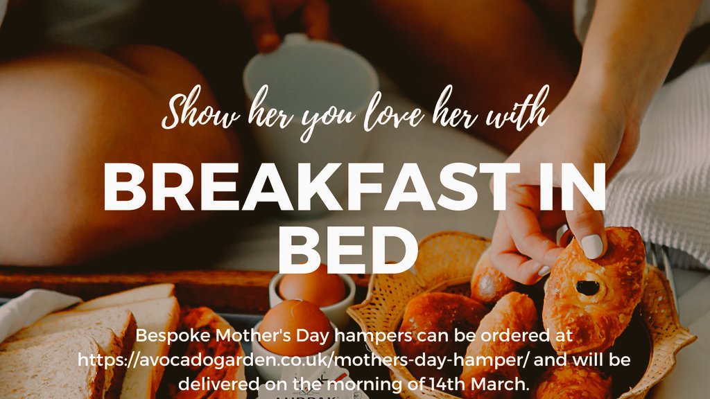 Choose from a selection of hot breakfasts, then add a freshly baked cake or pastry, yogurt, parfait, tea, coffee, juice or prosecco to be delivered to your door on the morning of 14th. Mother's Day card included.