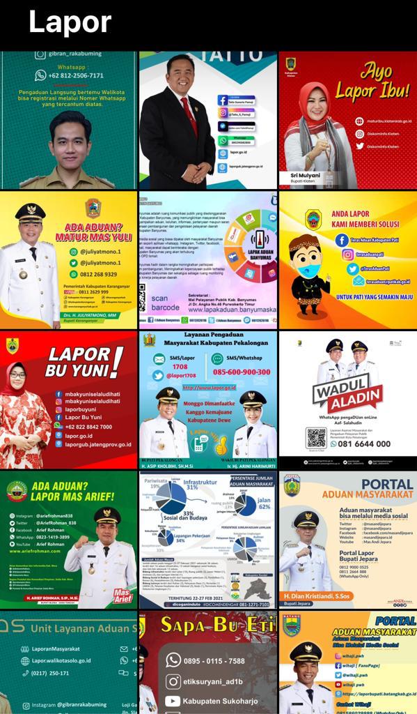 Kanal pengaduan dari para bupati &amp; walikota di Jateng. Siapa yg pernah coba?