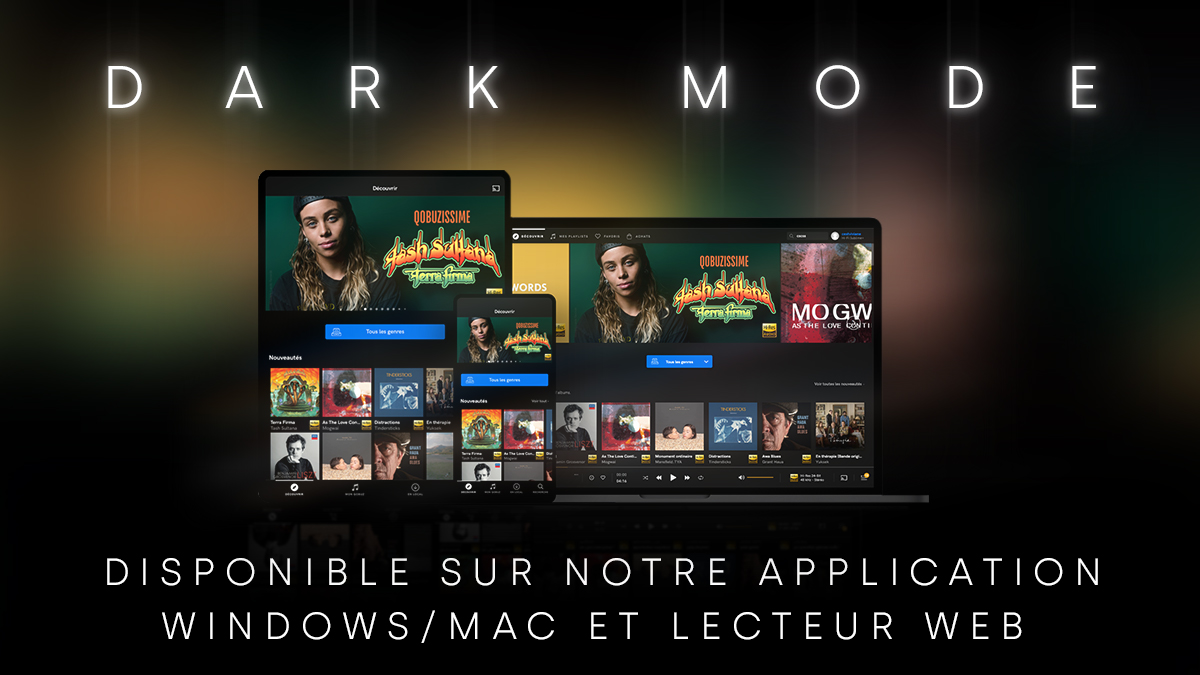 QobuzFR's tweet image. Nouveau ! Le Dark Mode est désormais disponible sur notre application Windows/Mac et lecteur web. 

👉 Mode sombre ou clair, définissez votre préférence en cliquant sur votre profil en haut à droite.

#DarkMode #Qobuz