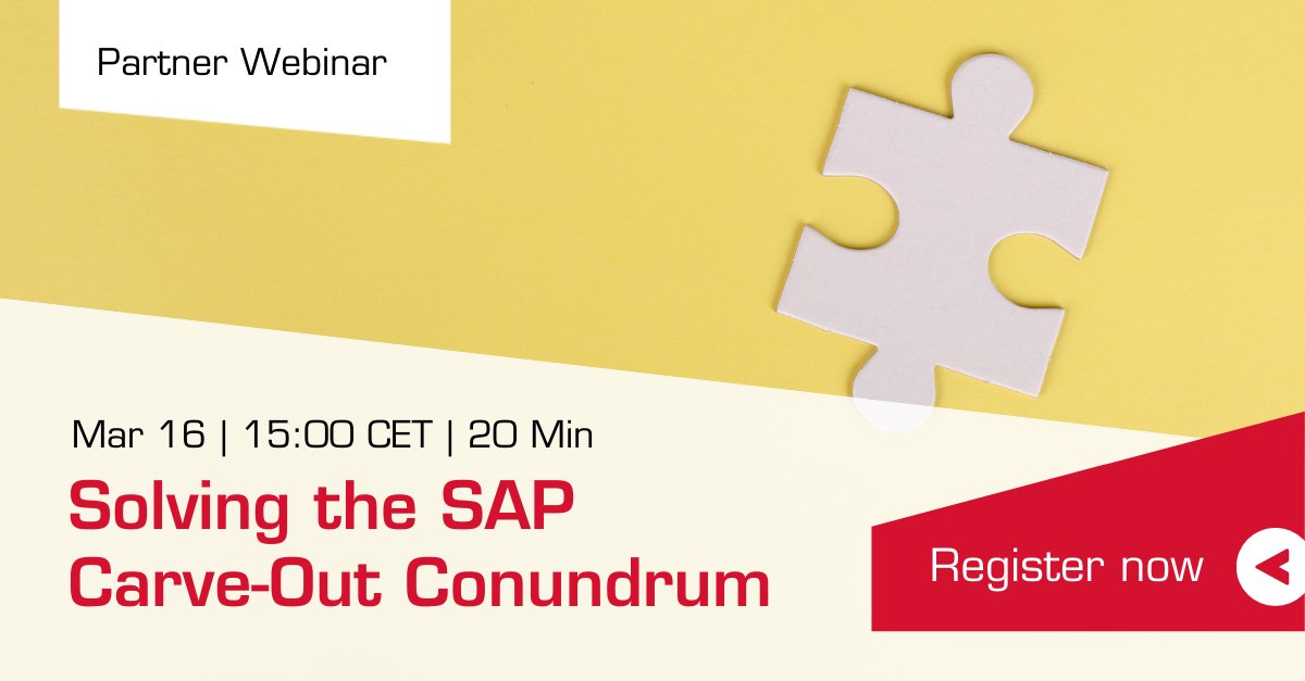 NDBS_Global's tweet image. ↖️↗️ Splitting up your #SAPLandscape doesn&apos;t have to be complicated. Join us for a ☕️ coffee break with @natuvion on Mar 16, 15:00 CET, and learn how to manage your #SAP #CarveOut easily and without risk 👉 itel.li/SSXj7 #TransformationTuesday #Transformation #SAPS4HANA