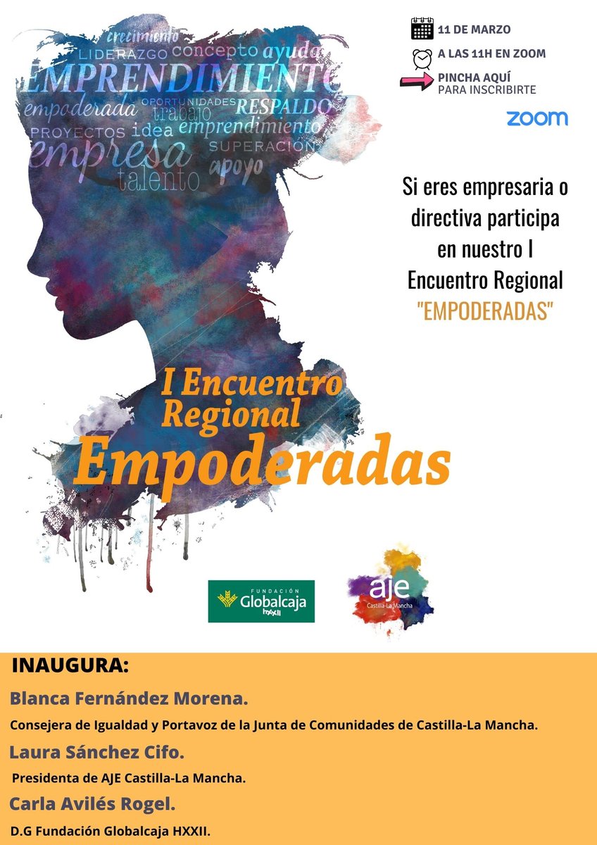 I Encuentro Regional Empoderadas de <a href="/AJECLM/">AJE CLM</a>,  una cita para mujeres directivas y empresarias de la región en la que compartir y reflexionar, durante poco más de una hora. Nosotras estaremos ¿Y tú? :)
forms.gle/wbNTro6bk1wd9u…