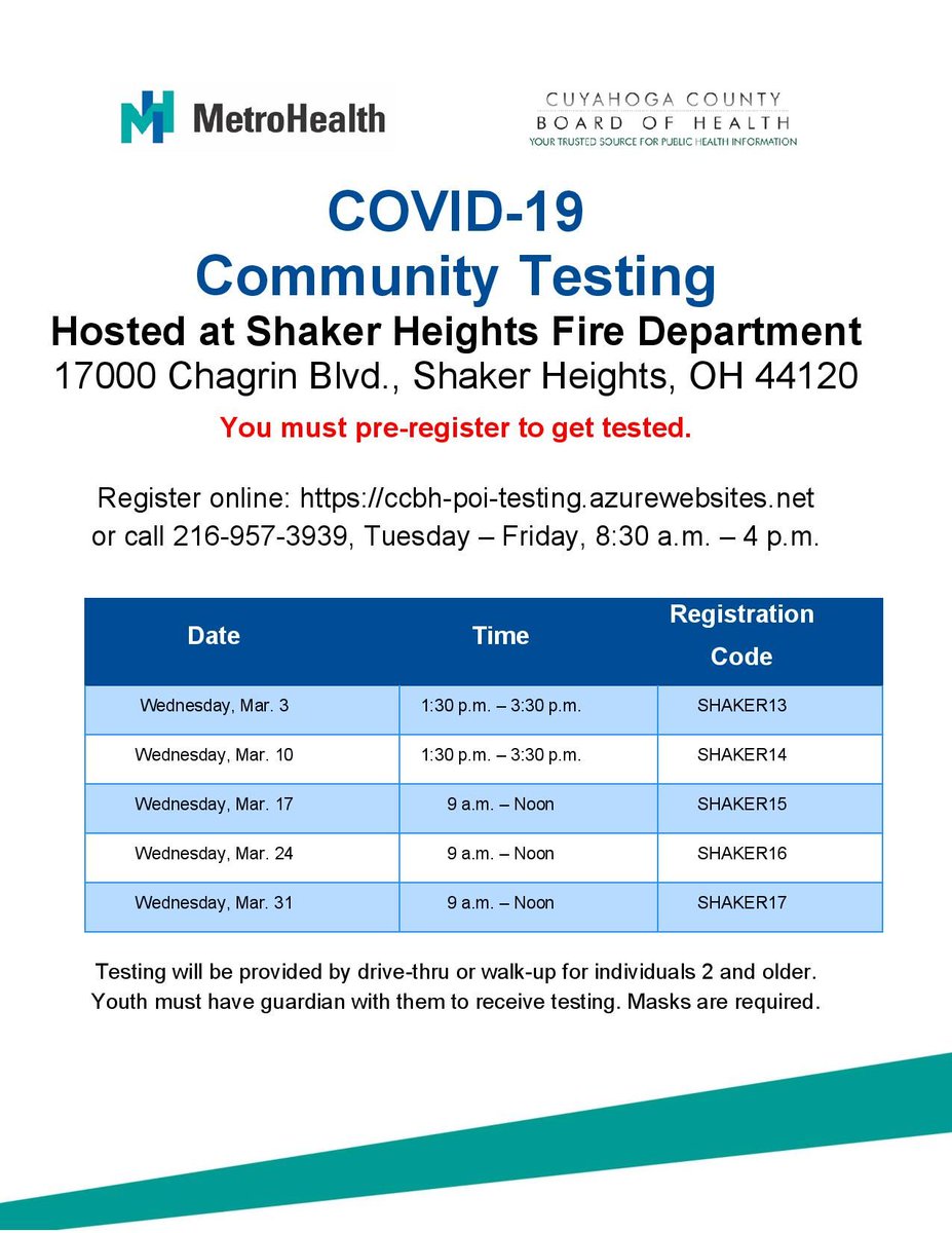 CCBH_Net's tweet photo. March's FREE COVID19 testing schedule. #COVID #covidtest #CCBH #MetroHospital https://t.co/n1U2gfMyOe