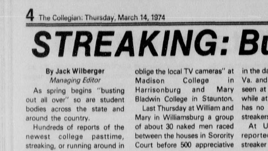 VCU_Promise's tweet photo. The national fad of streaking—dashing about in the nude in public—had come to VCU on March 4, 1974

#ThisDayInHistory #VCU https://t.co/kbIxHiT4I0