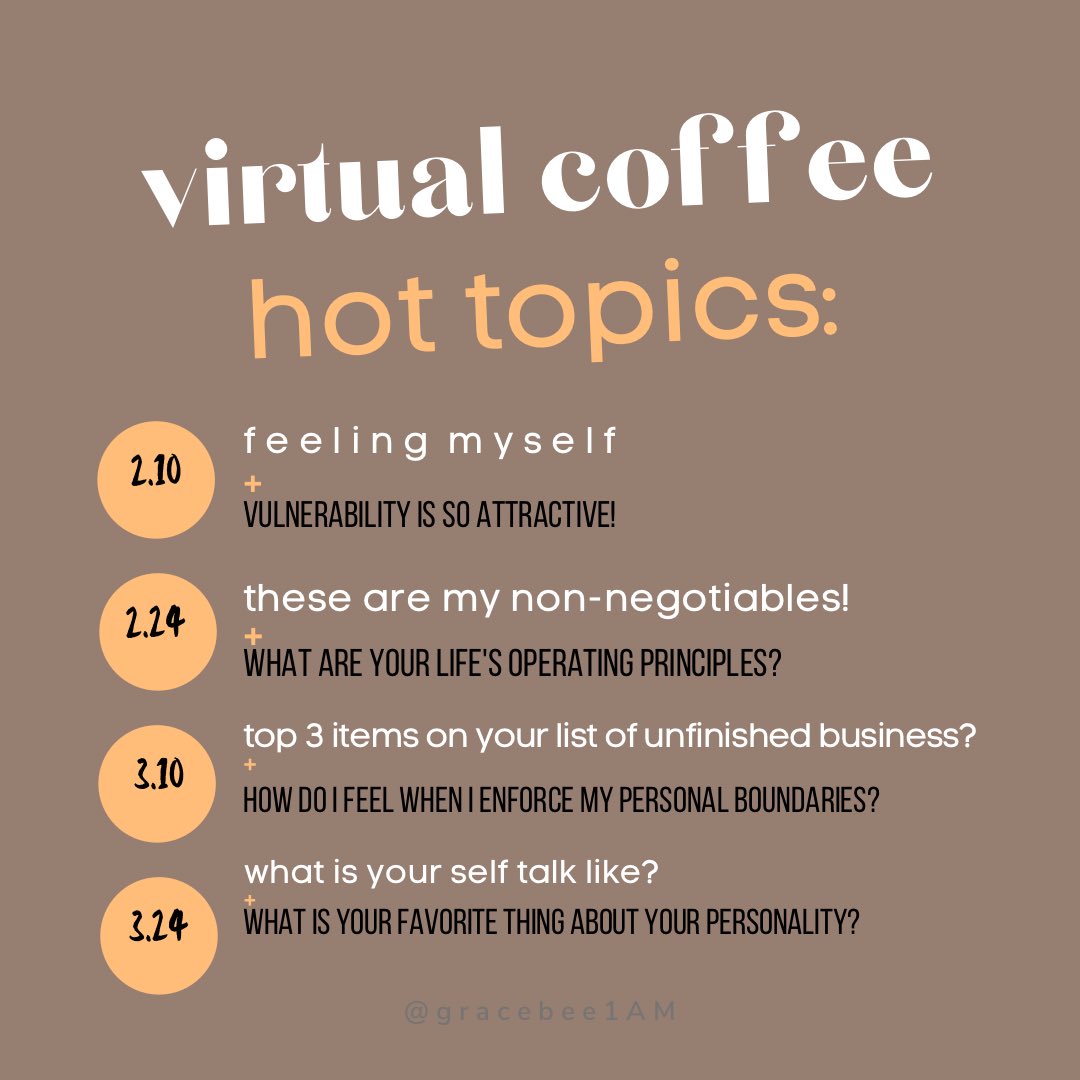 #virtualcoffee  #hottopics for March #WomensHistoryMonth currently holding space for #bipoc #peopleofculture. Come and gather with us 3|10. #linkinbio ☝🏿