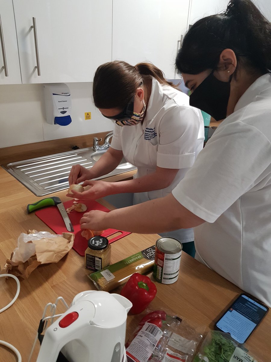 SunderlandOT's tweet photo. First years getting stuck in to their first practical session in the Mock House today 😊. Students wearing go-pro body camera to live stream to colleagues shielding at home 👍 https://t.co/ALMXhCc3Qb