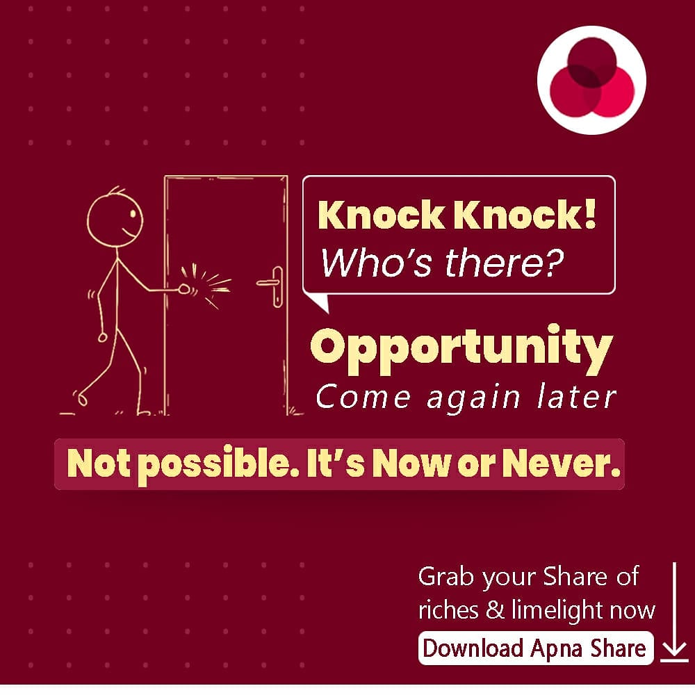 ShareApna's tweet photo. They say Opportunities don't come knocking. At Apna Share, the opportunity to earn riches and limelights is just a click away. Download the app, register yourself on the app, start sharing your skill video tutorials, and watch the money and fame start rolling. https://t.co/YfqmYA9p3n