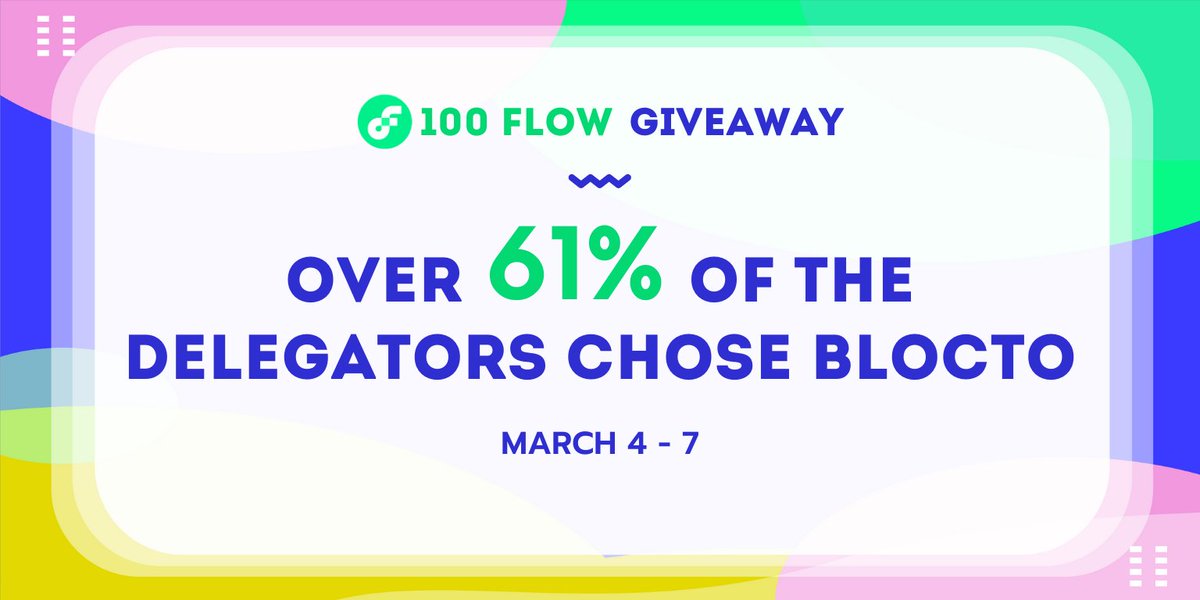BloctoApp's tweet image. Did you know staking FLOW with Blocto comes with the lowest staking fee?
In celebration, we are giving away 🚨100 FLOW tokens🚨

Click here to enter: sweepwidget.com/view/23148-e1b…
🌟 Follow @BloctoApp 
🌟 Retweet and tag 3 friends
🌟 Subscribe to Blocto's Official Telegram Channel