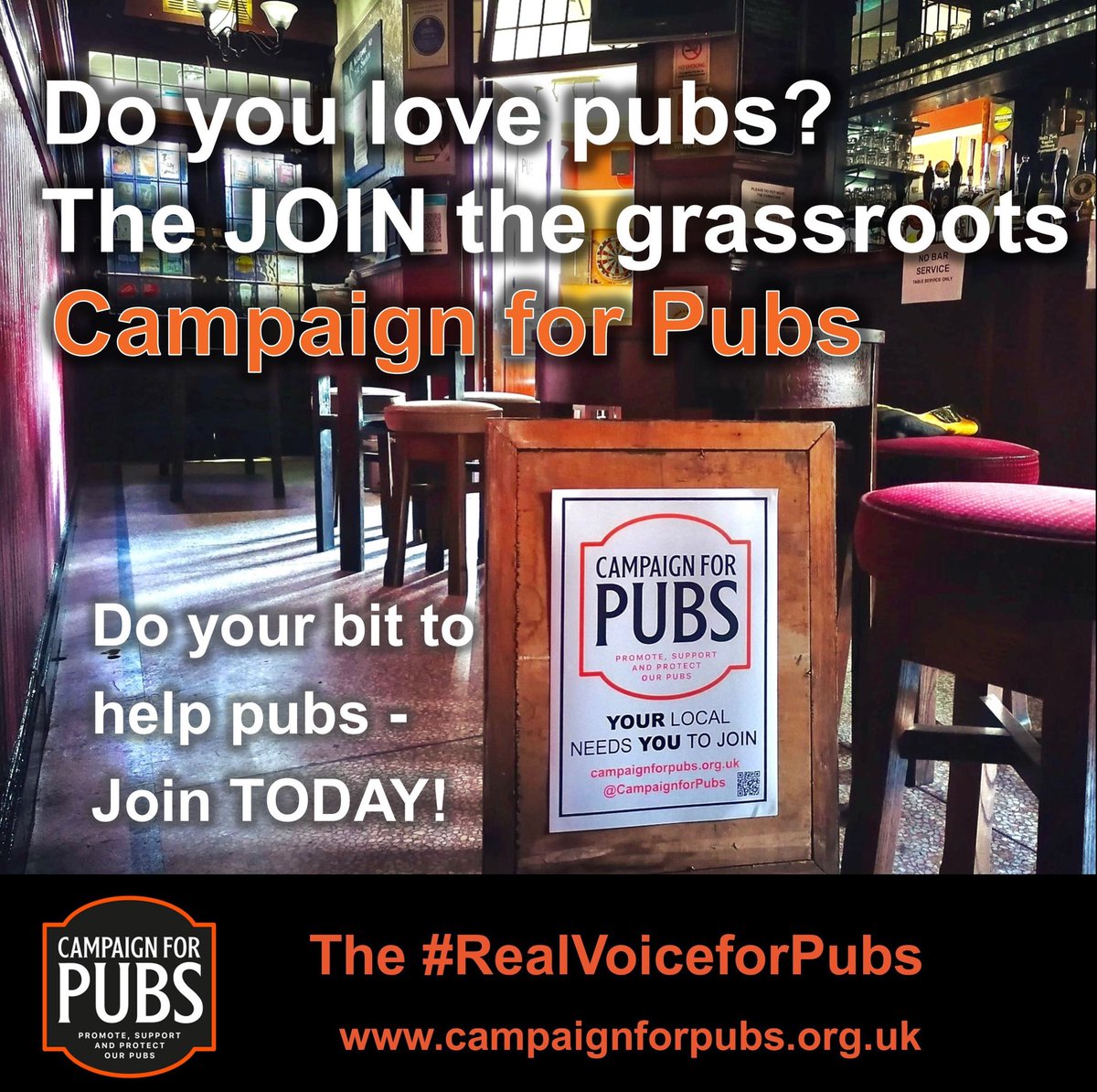 We’re nearly at 5000 Twitter followers #pub lovers, pls follow & RT 

We need to fight for the future of our #pubs! 

You can help #SaveOurPubs: JOIN the grassroots #CampaignforPubs for just £25/yr or £2.08/month! ⬇️

campaignforpubs.org.uk/about-campaign…

#RealVoiceforPubs #SupportOurPubs